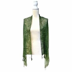 NWOT Hand Woven Open Weave Natural Raw Silk Scarf Wrap Shawl